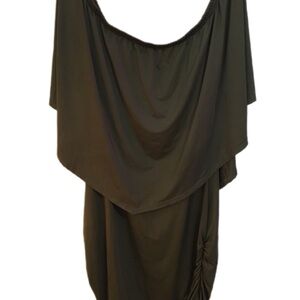 Elegant Draped Olive Dress